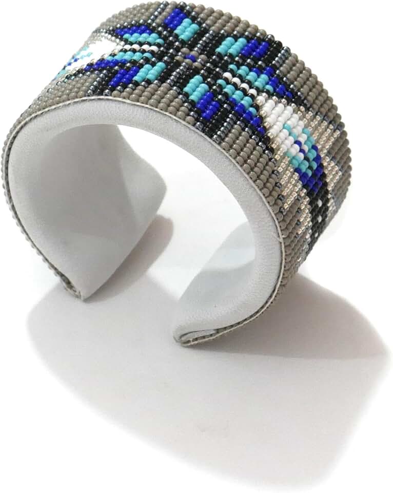 Handmade Beaded Cuff Bracelet with Seed Beads