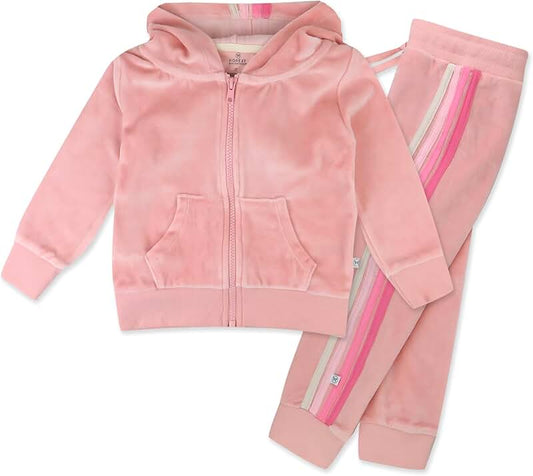 Velour Hoodie and Jogger Set for Kids