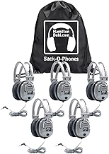 Pack of 6 Deluxe Headphones with Volume Control in Carry Bag