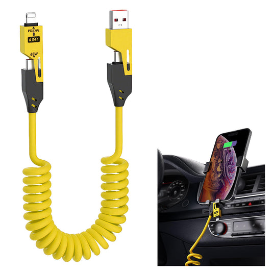 4-in-1 4-Foot Fast Charging Cable with Silicone Winding
