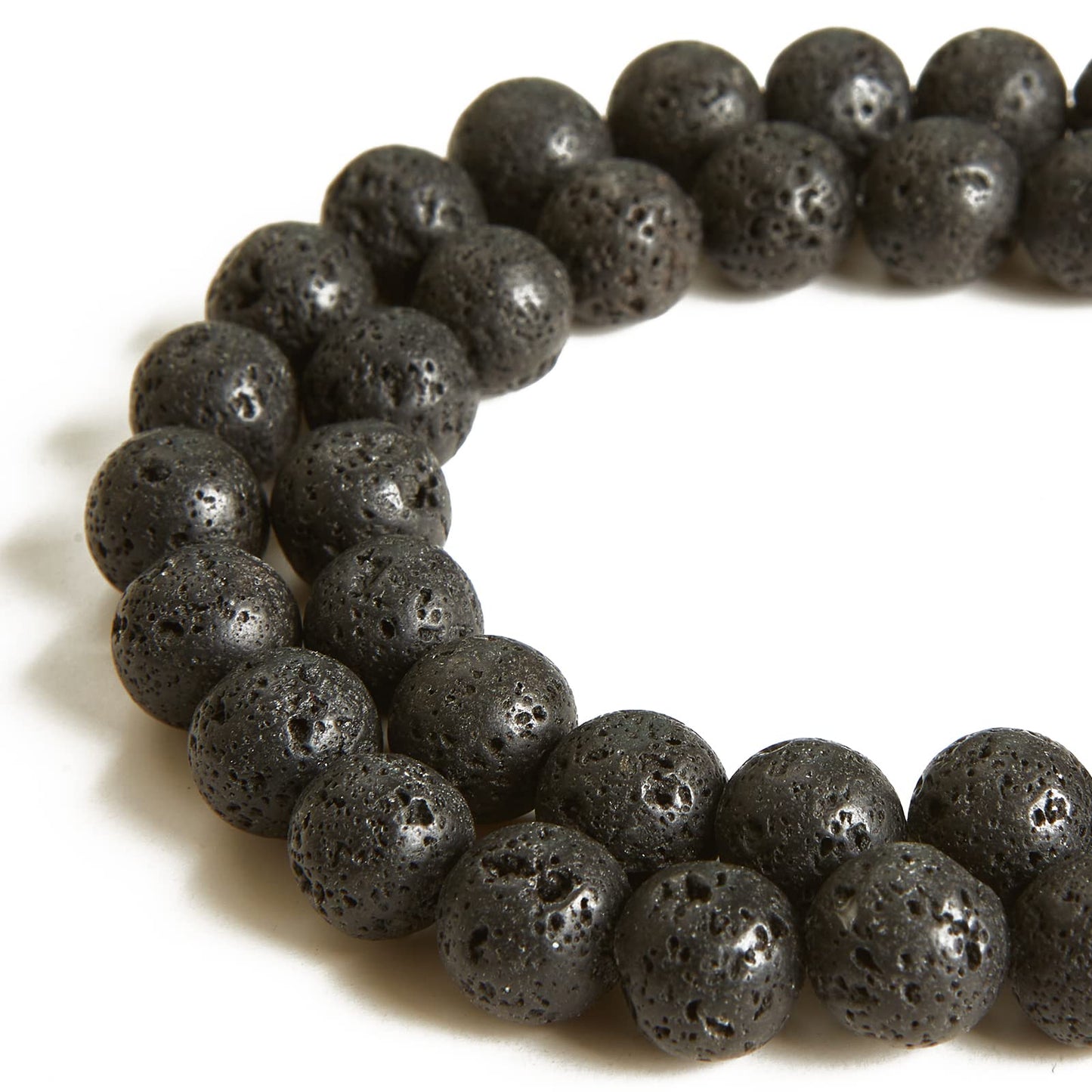 100pcs 6mm Black Lava Gemstone Beads for Jewelry Making