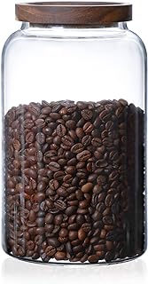 Large 2500ml Glass Storage Container with Wooden Lid