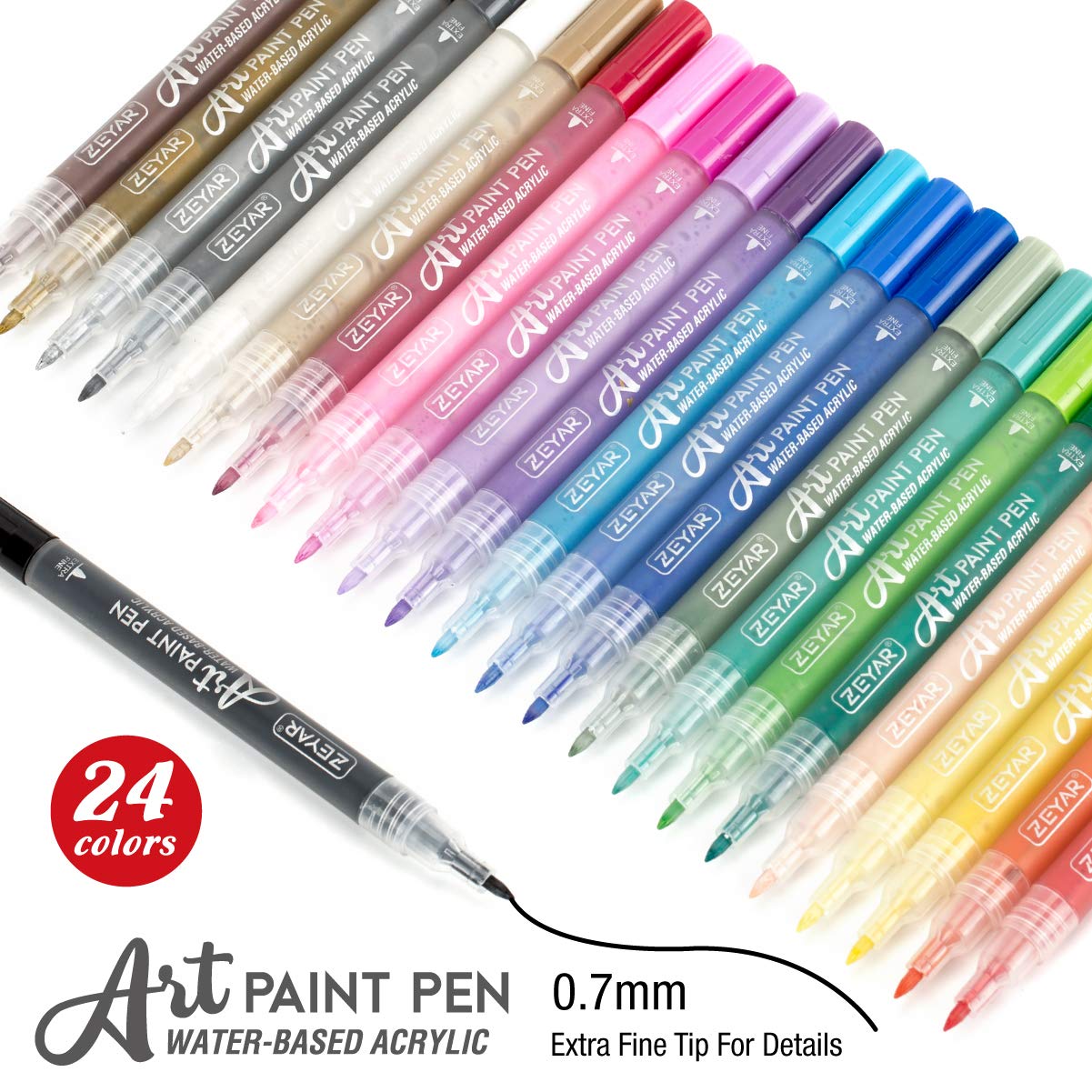 Acrylic Paint Pens Extra Fine 24 Colors