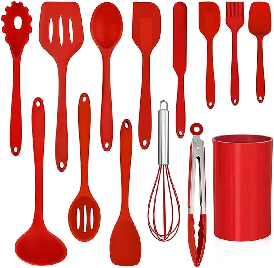 14-Piece Silicone Cooking Utensil Set with Holder