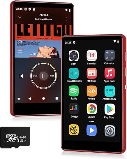 80GB Touch Screen Music Player with Bluetooth, WiFi, and Streaming