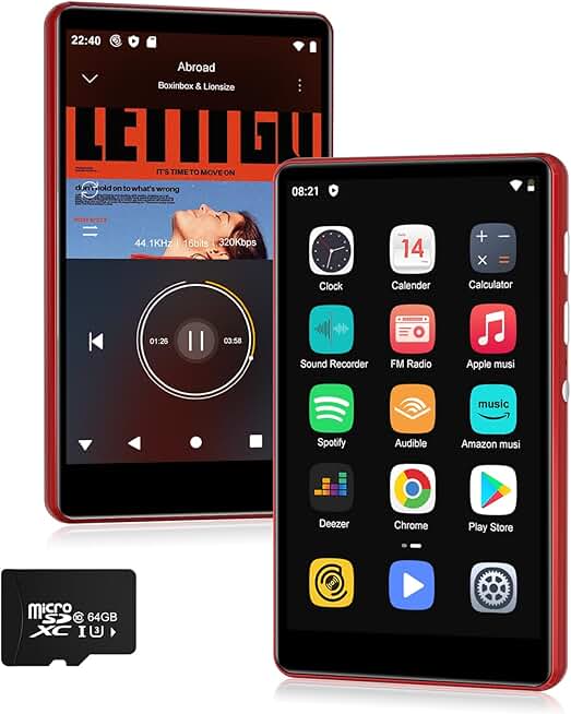 80GB Touch Screen Music Player with Bluetooth, WiFi, and Streaming
