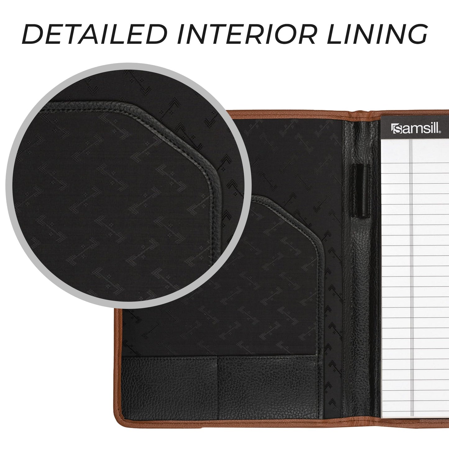 Black Leather Business Portfolio with Writing Pad