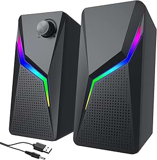 Desktop Computer Speakers with Lighting and Bass