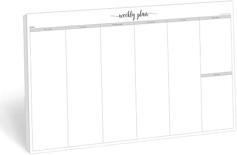 Jumbo Weekly Desk Planner Notepad, 50 Sheets