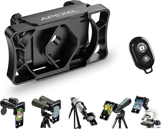 Phone Adapter for Telescope and Binoculars with Remote