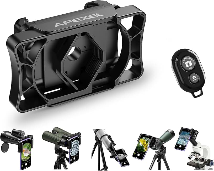 Phone Adapter for Telescope and Binoculars with Remote