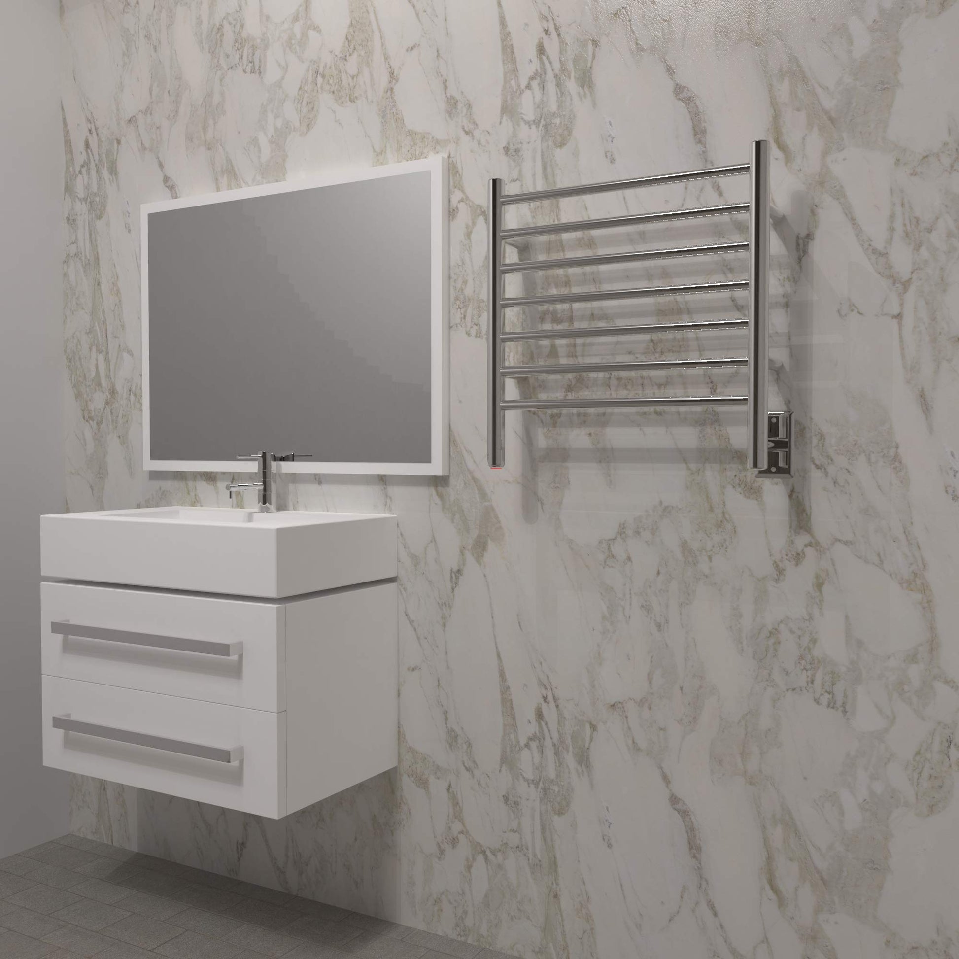 Radiant Small RWHS-SP 7-Bar Plug-in with Hardwire Kit Towel Warmer in Polished