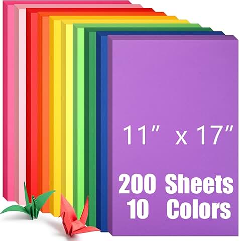 200 Sheets of Colorful Double-Sided Cardstock Paper