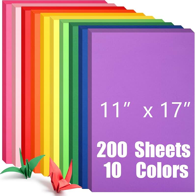 200 Sheets of Colorful Double-Sided Cardstock Paper