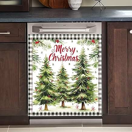 Christmas Tree Dishwasher Magnet Decal for Kitchen Decor