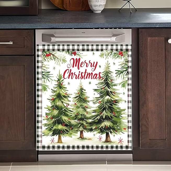 Christmas Tree Dishwasher Magnet Decal for Kitchen Decor