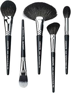 5-Piece Natural Goat Hair Makeup Brush Set for Face