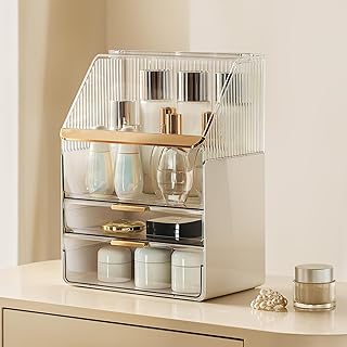 Makeup and Skincare Organizer with Transparent Cover