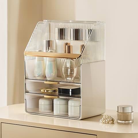 Makeup and Skincare Organizer with Transparent Cover