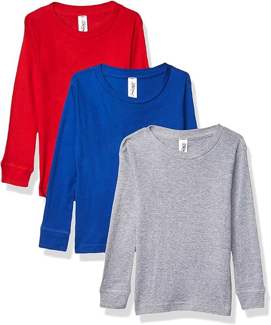 Set of 3 Toddler Ribbed Long Sleeve Pajama Tops
