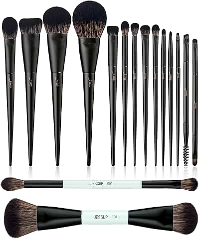 14-Piece Makeup Brush Set with Double-Sided Brushes