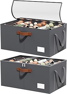 Two Shoe Storage Boxes for Closet, Fits 20-40 Pairs