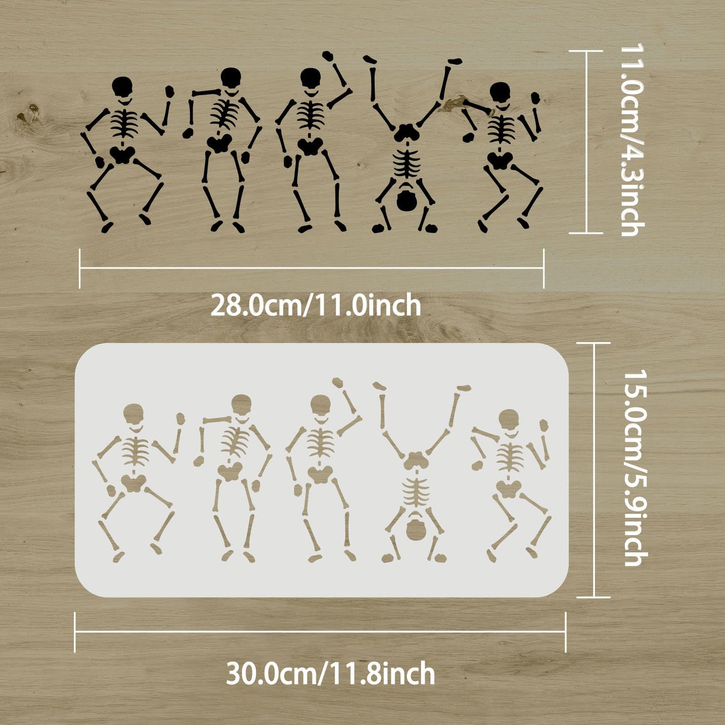 Skeleton Dancer Reusable Stencil 11.8x5.9 inch