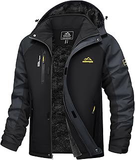 Men's Water-Resistant Winter Ski Snow Coat with Fleece and Hood