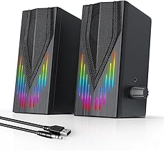 RGB Computer Speakers with Stereo Sound and Headphone Jack