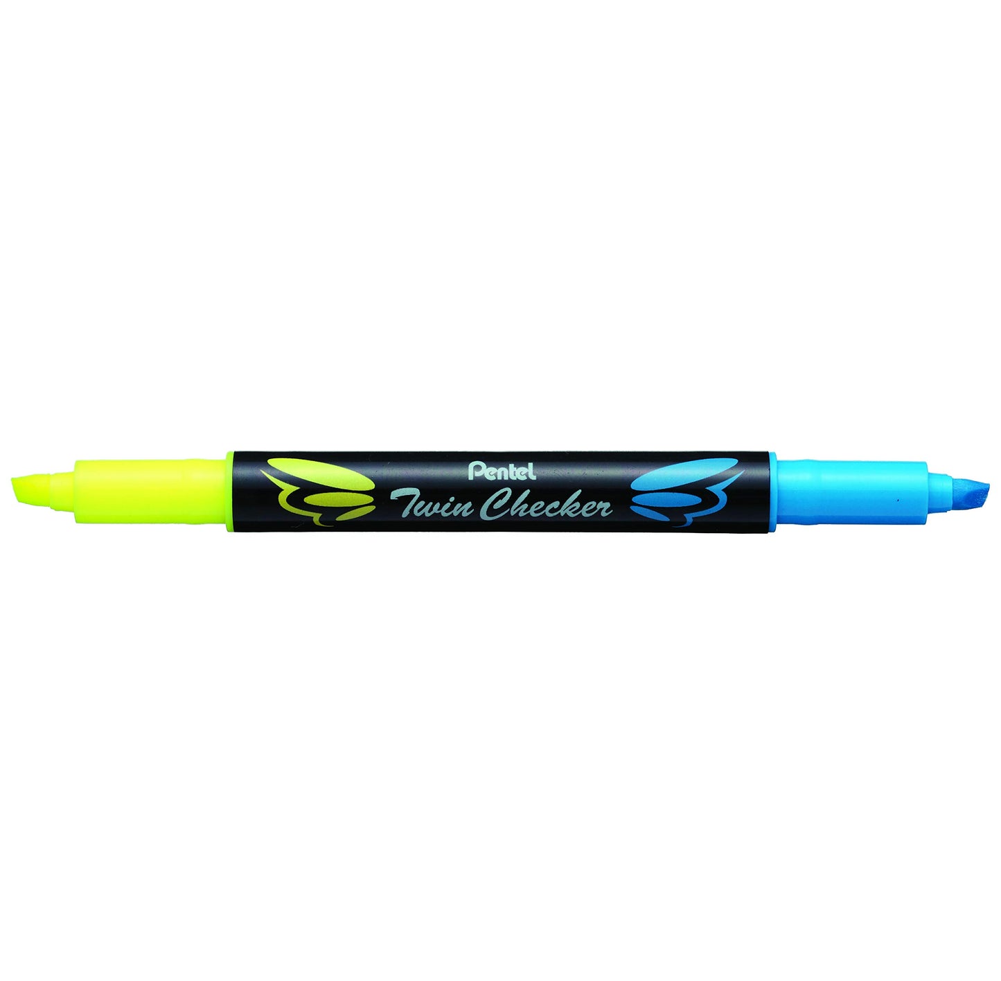 Twin-tip yellow and blue highlighters, pack of 12