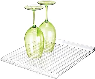 Clear plastic dish drainer, 12" x 14.25" x 1.5"