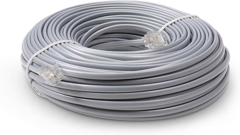 100 ft grey landline phone extension cord