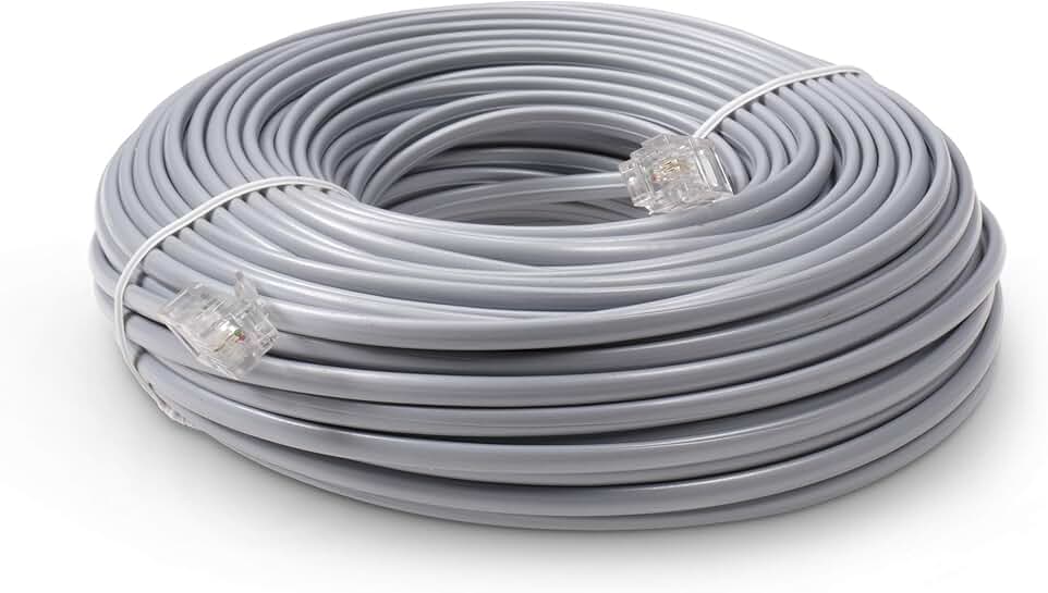 100 ft grey landline phone extension cord