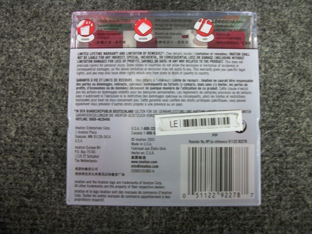 3.5 DS-HD MAC Formatted Floppy Disks (1 Pack)