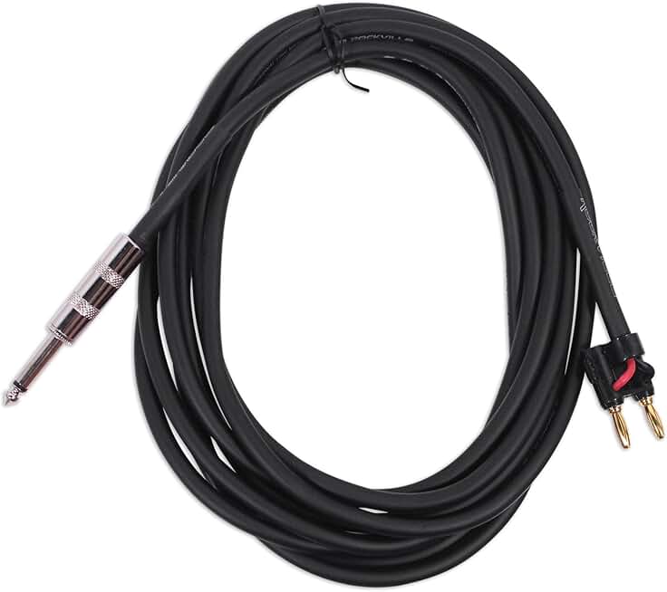 15ft 1/4" to Banana Speaker Cable, 16 Gauge