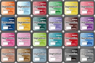 Mini Water-Based Ink Pads for Stamps, 24 Colors