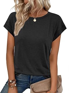 Women's Casual Cap Sleeve T-Shirt for Summer