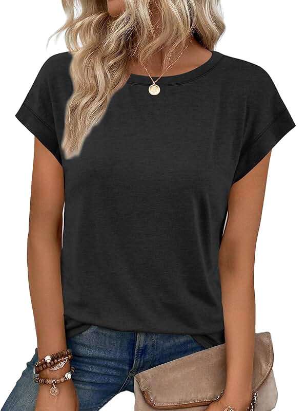 Women's Casual Cap Sleeve T-Shirt for Summer