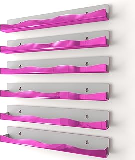 Pink wall-mounted nail polish and makeup organizer, 15 inches