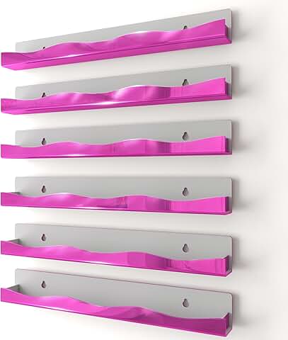 Pink wall-mounted nail polish and makeup organizer, 15 inches