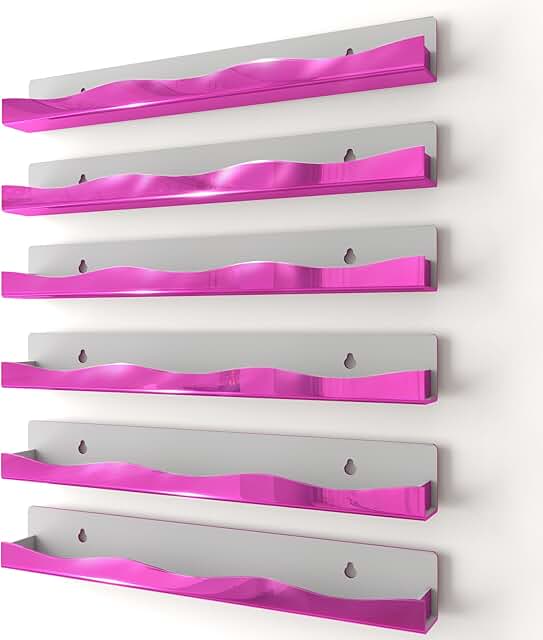 Pink wall-mounted nail polish and makeup organizer, 15 inches