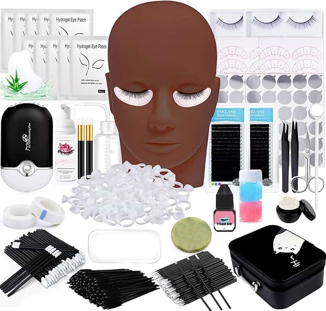 Lash Extension Practice Kit with Mannequin Head and Tools