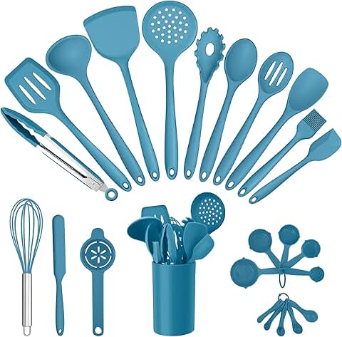 25-Piece Silicone Kitchen Utensil Set with Holder