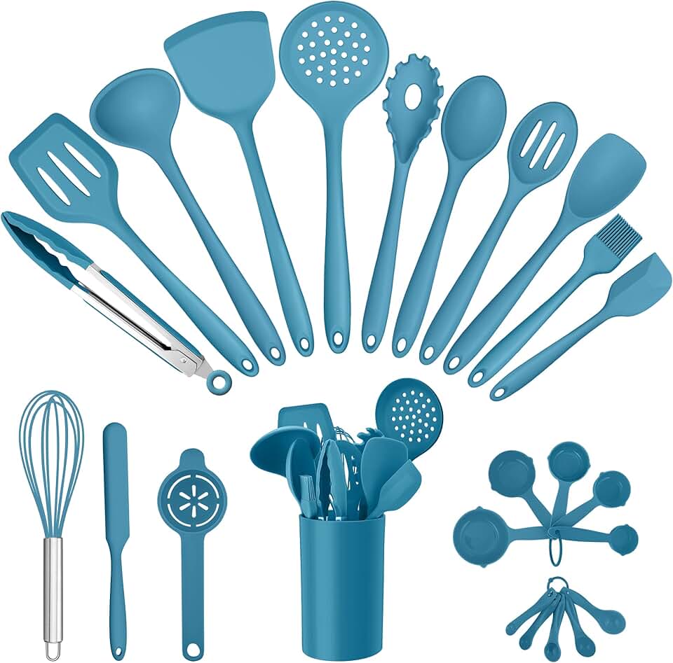 25-Piece Silicone Kitchen Utensil Set with Holder