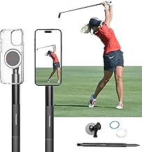 Golf Swing Monopod with Magnetic Phone Holder and Spike Stake