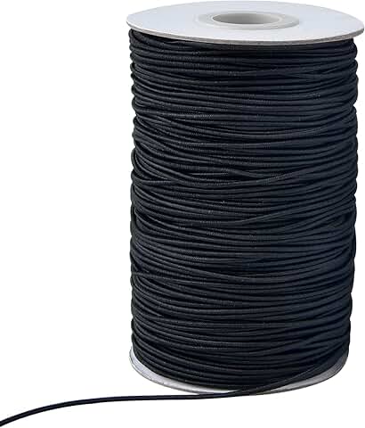 Black 2mm Elastic Cord for Jewelry and Crafting
