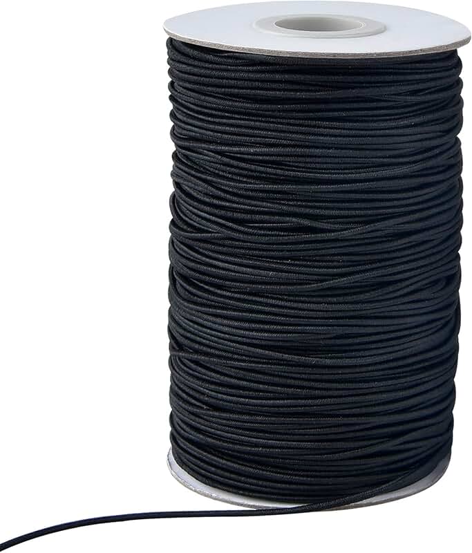 Black 2mm Elastic Cord for Jewelry and Crafting