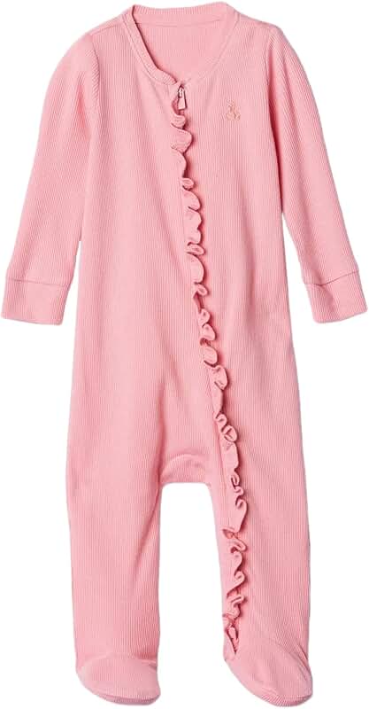Unisex Baby Two-Way Zip Footed One-Piece 6-9 Months