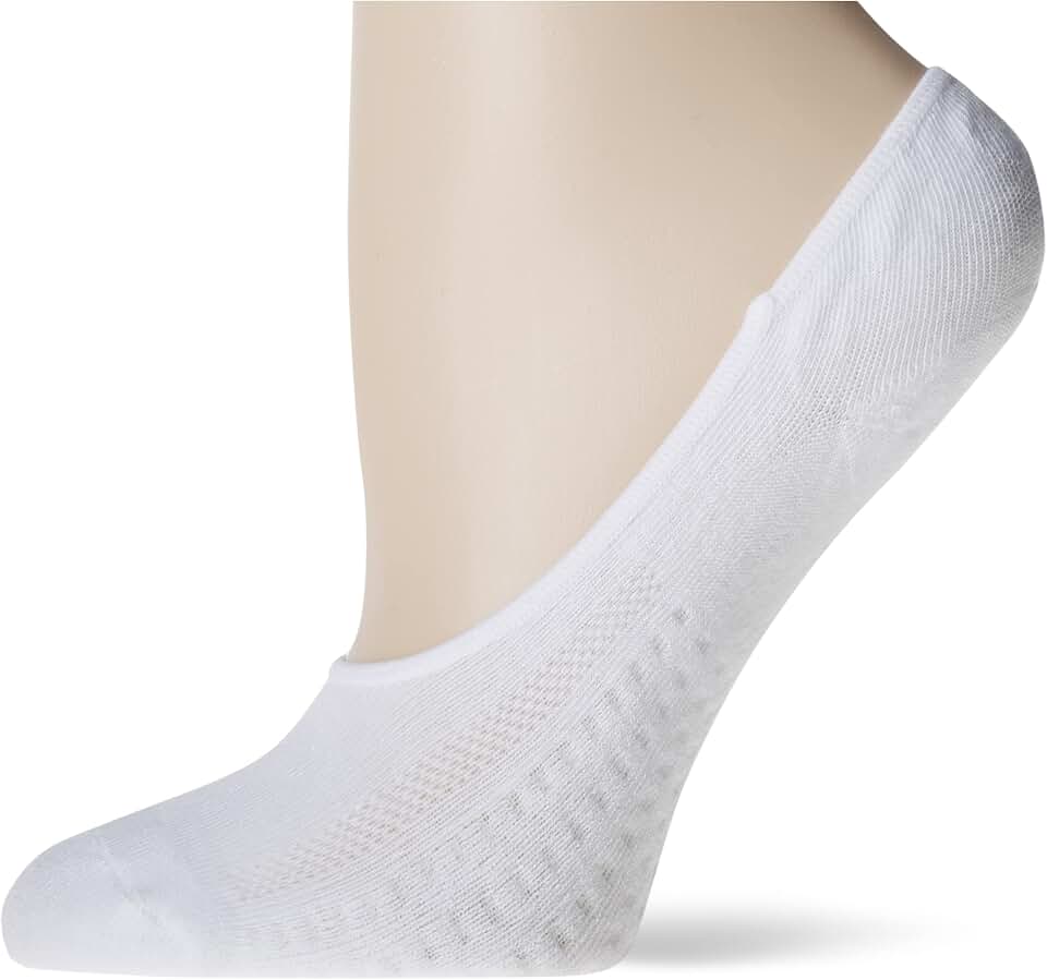 Women's White Cushion Mid Cut No Show Socks, 6 Pairs