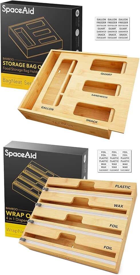 Bag and Wrap Storage Organizer with 4 Slots